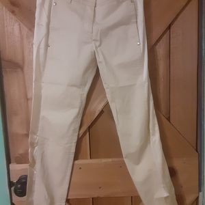 Roberto Cavalli Ivory Satin Panel Stretchy Dress Slacks Size 38 Italy Us…
